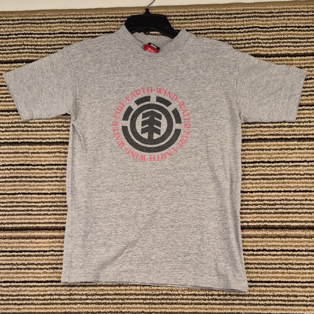 ELEMENT Skateboarding Grey Red Logo‎ USA Cotton Mens Small Graphic T Shirt VTG